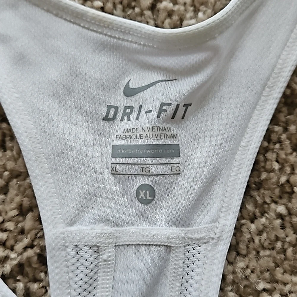 Nike white Dri-fit tank top, size XL